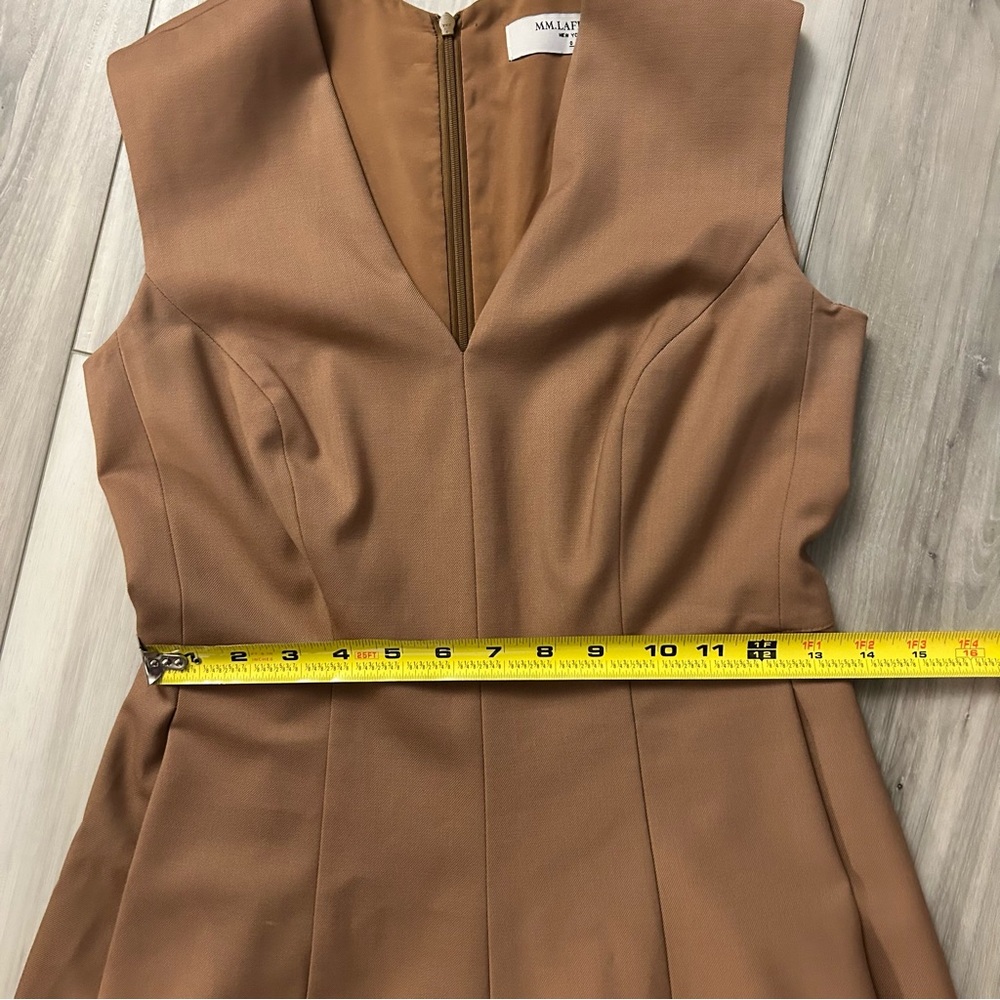MM Lafleur Women’s Fit & Flare Dress Camel Brown Size 0 Pockets Lined Career - Picture 4 of 11